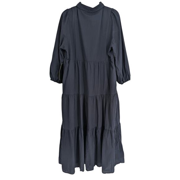 Tuckernuck Pomander Place Mabel Dress XL Navy Cotton Tiered Midi NWT Preppy - Picture 4 of 7